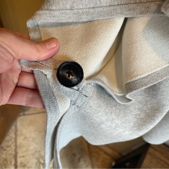 Lilla P Longline Open Front Ruana Sweater Gray Ribbed Knit Womens One Size OS - Picture 6 of 8